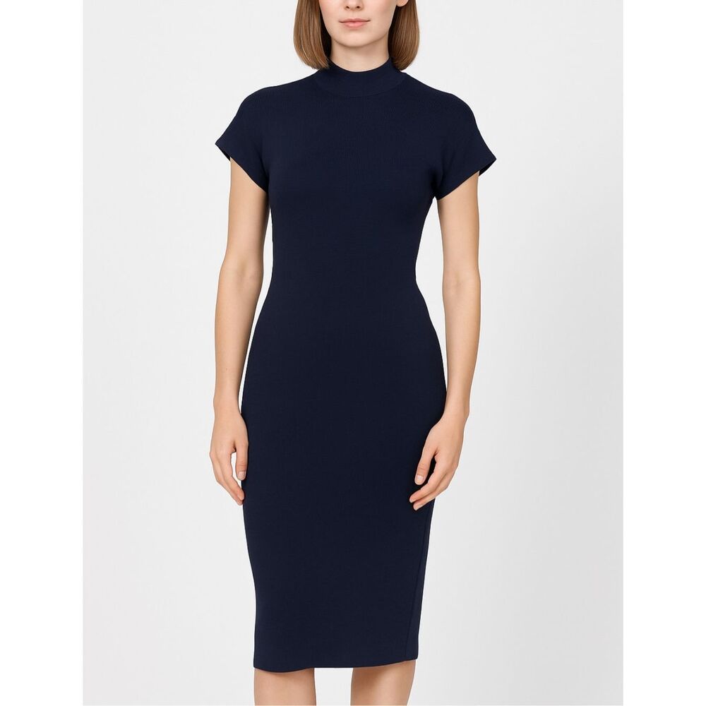 St John Navy Midi Dress